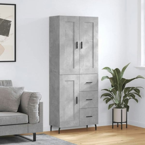 Berkfield Highboard Concrete Grey 69.5x34x180 cm Engineered Wood
