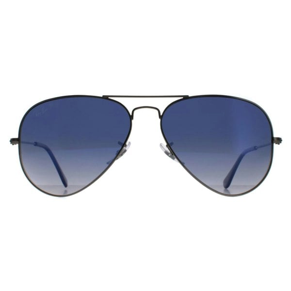 Ray-Ban Sunglasses Aviator 3025 Gunmetal Polarized Blue Gradient Grey 004/78