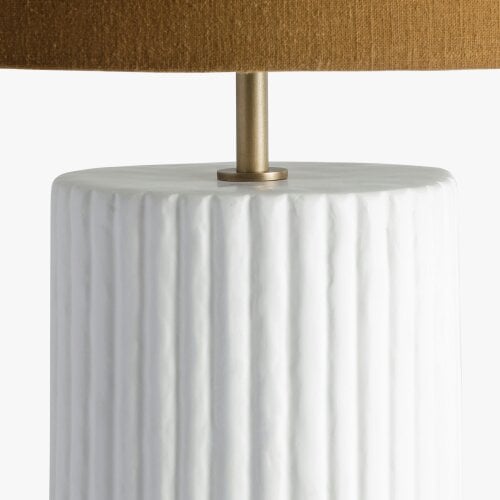 Wyld Haus Verona Ochre Ceramic Ribbed Ceramic Table Lamp