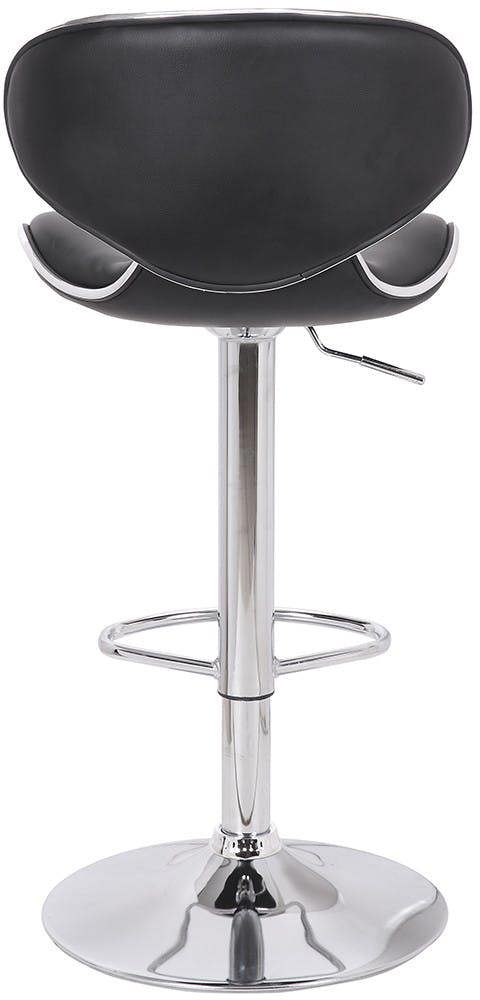 Lamboro Carcaso Kitchen Bar Stools Pair Black, Adjustable Swivel Gas Lift, Chrome Base, For Breakfast Bar Or Kitchen
