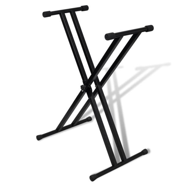 Berkfield Adjustable Double Braced Keyboard Stand X-Frame