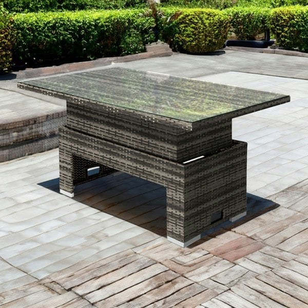 Oseasons Rattan Rising Table in Walnut Grey