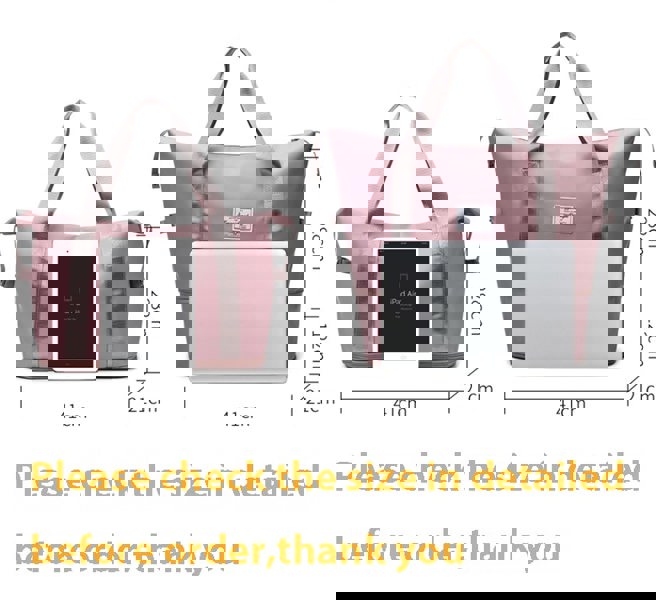 Anymom Mommy Baby Changing Bag Black Waterproof Handbag Expandable Size With Zipper