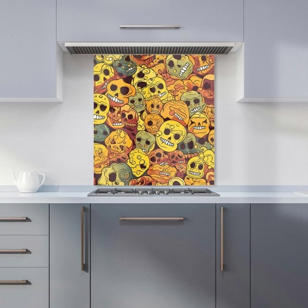 Warren Reed - Designer Autumnal Skulls Pattern Kitchen Splashback