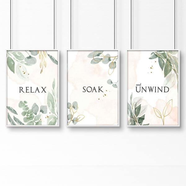 Bathroom decorative accessories uk | Set of 3 art prints