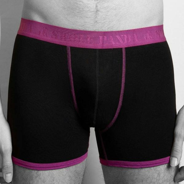 SWOLE PANDA Bamboo Boxers - Navy / Purple Band