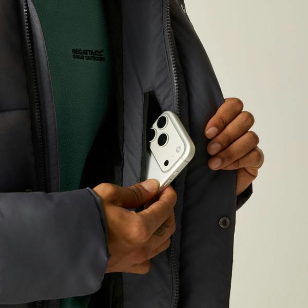 Regatta Mens Marek Longline Hybrid Jacket - Iron/Black - 