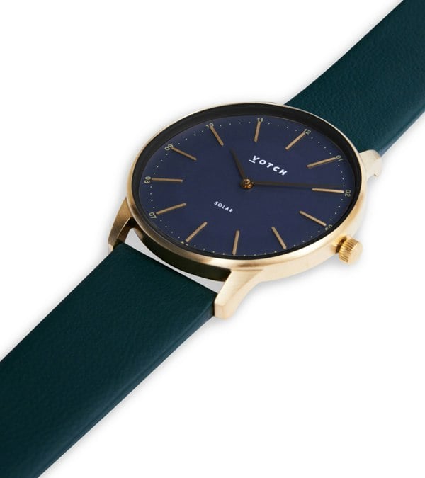 Votch Gold & Black with Forest Green Watch | Solar Classic