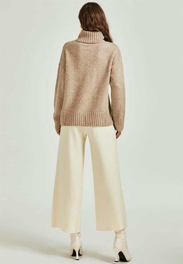 FS Collection Jumper Top With High Neck In Cream