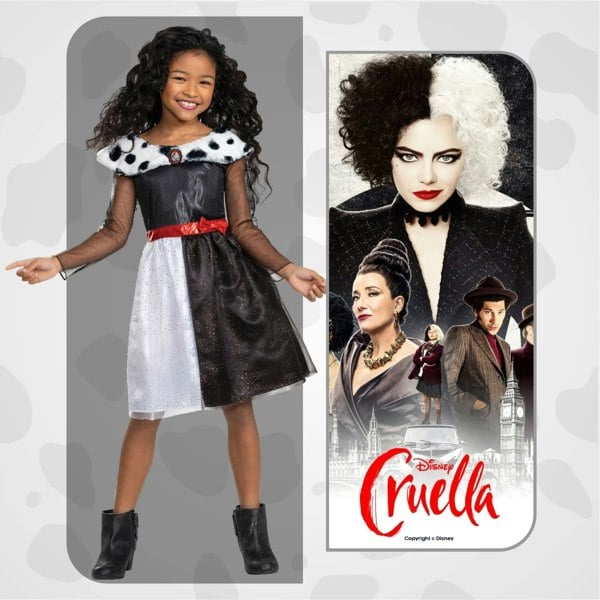 Disguise Disney Villian Cruella Children's Fancy Dress Costume 5-6 Years