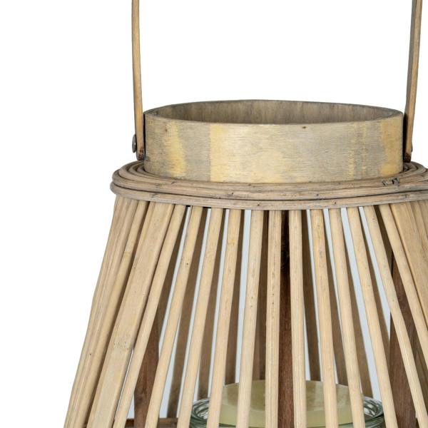 Medium Peardrop Wicker Lantern With Glass Holder
