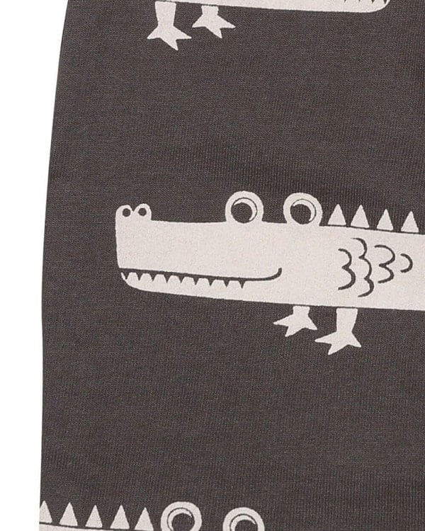 organic cotton Grey Crocodile Print Shorts - image 3