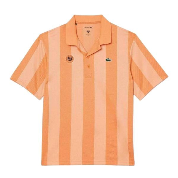 Lacoste Mens Roland Garros Edition Relaxed Fit Tennis Polo Shirt - Orange - 