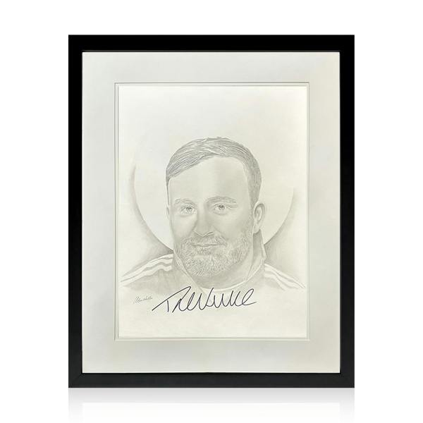Luke Littler Signed Sketched Image Deluxe Mount Frame