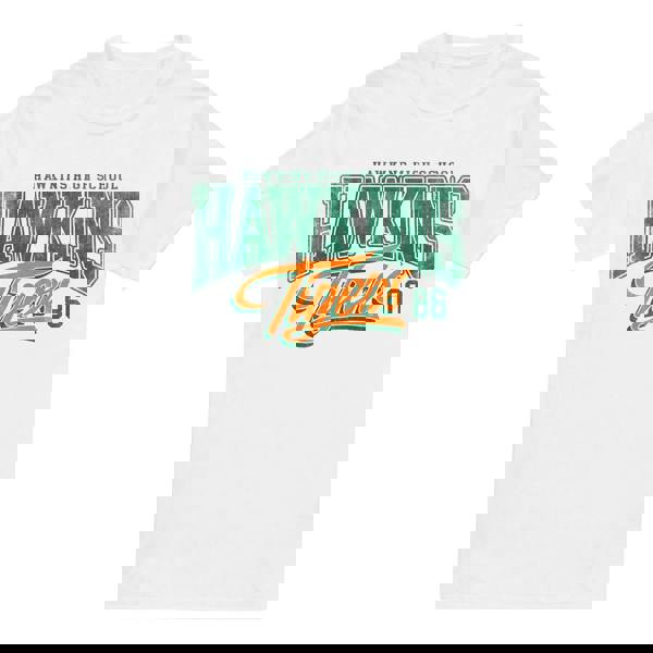 Stranger Things Mens Hawkins Tigers 86 T-Shirt - White