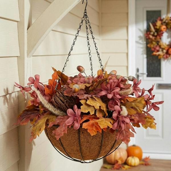 Garden Greatness Autumnal Fall Bloom Hanging Basket Arrangement