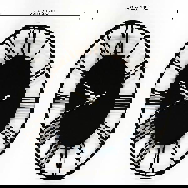 WALPLUS WC2134 - Acrylic Gloss Roman Wall Clock Black - 30 cm / 11.8 in