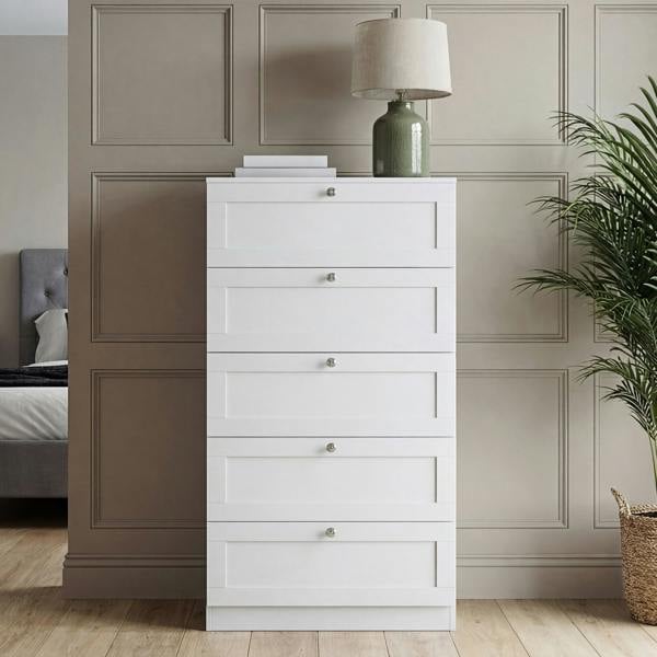 Vida Designs Altino 5 Drawer Chest, Black