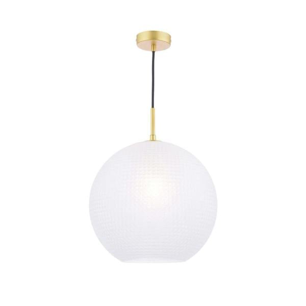 Pagazzi Lighting Daphne 1-Light Gold and Frosted Glass Pendant