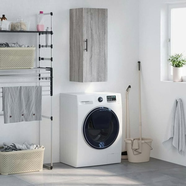 Berkfield Wall Mounted Cabinet Grey Sonoma 34.5x34x90 cm