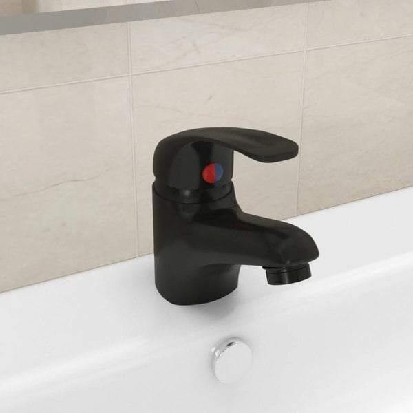 Berkfield Basin Mixer Tap Black 13x10 cm