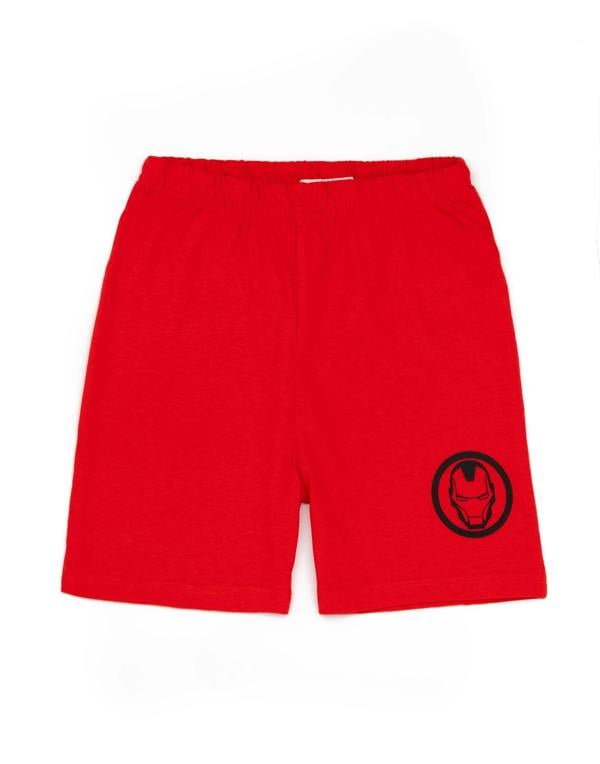 Disney Marvel BoysRed Iron Man Costume Character Print Short Sleeve Short Leg Pyjama Set
