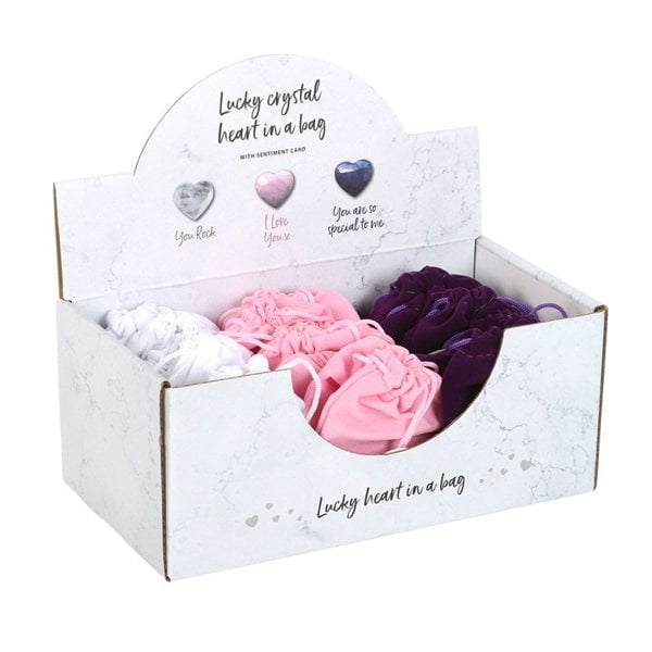 Serano Set of 24 Lucky Crystal Hearts in Display