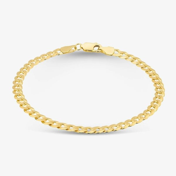 T. H. Baker 9ct Yellow Gold 7.5 Inch Curb Chain Bracelet UFC100 7.5
