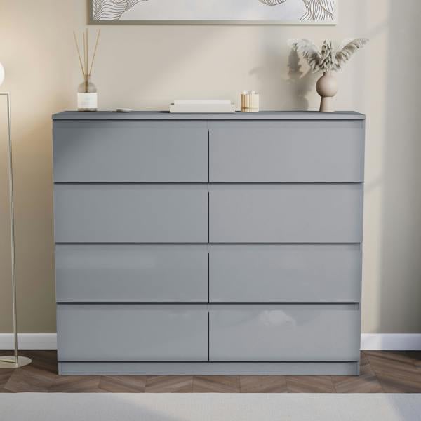 Vida Designs Glinton 8 Drawer Chest, Black