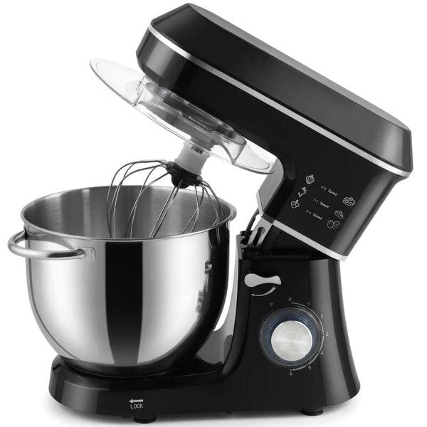 7 L 1400W 6-Speed Tilt-Head Food Mixer, Stand Mixer with Handle and Dough Hook, Black