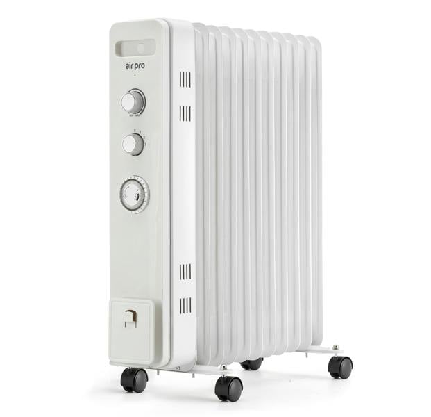 Air Pro Oil Filled 11 Fin Portable Electric Radiator Heater 2500W