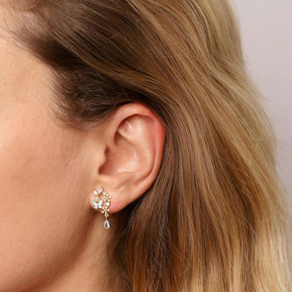 Gold Trip Wild Butterfly Drop Clip On Earrings