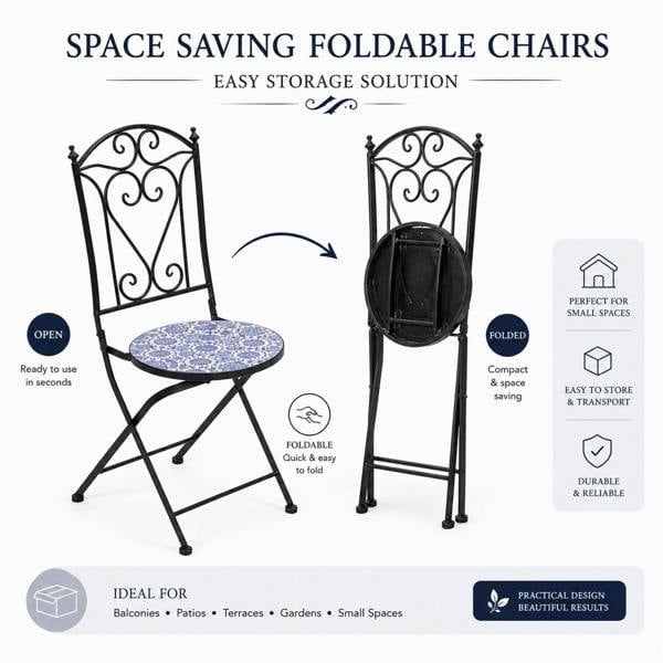 60cm Porto Mosaic Bistro Set image 3