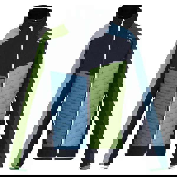 Regatta Kids Brynden Padded Full Zip Soft Shell Jacket - Navy/Piquant Green