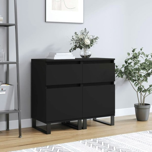 Berkfield Sideboards 2 pcs Black 40x35x70 cm Engineered Wood