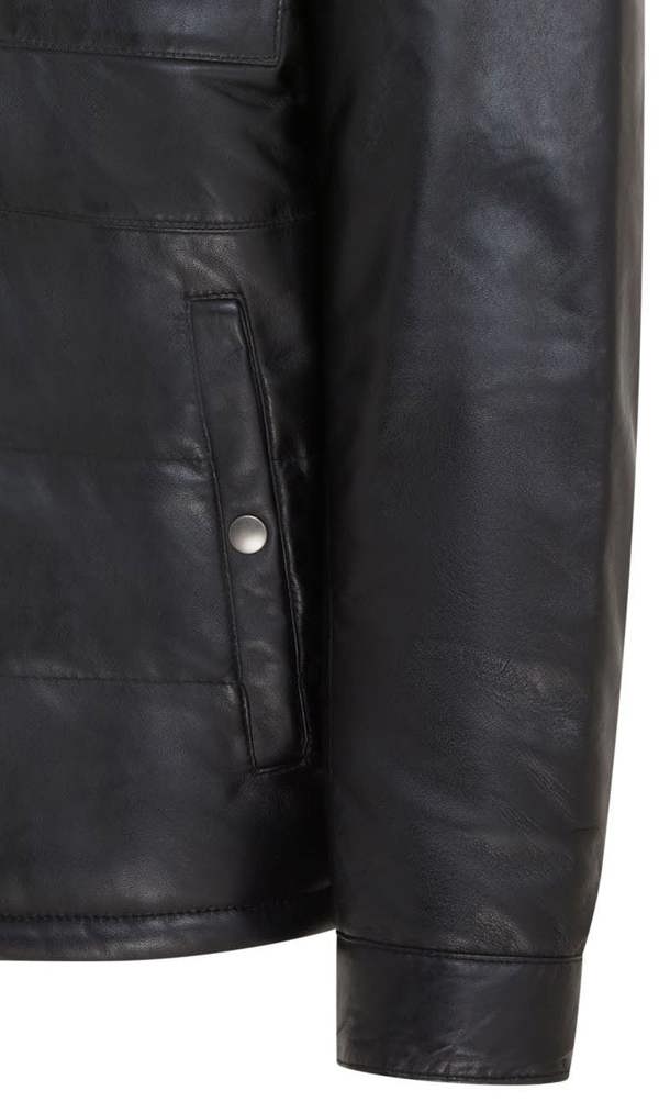 Infinity Leather Mens Leather Puffer Quilted Jacket - Farsund