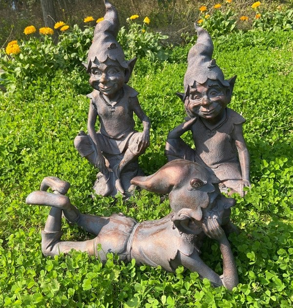 Inspirational Gifting Pixie on a Stone Sculpture Garden Ornament
