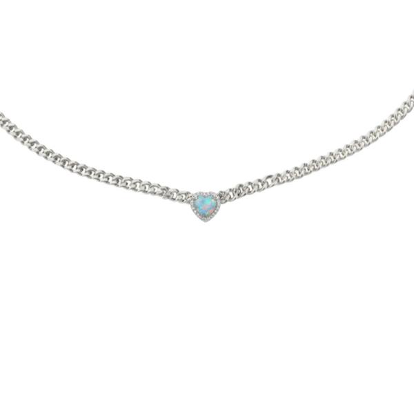 Loves Frequency™ Silver Plated Multi Coloured Fire Opal Choker BLOOMTINE | Earth Angel HQ