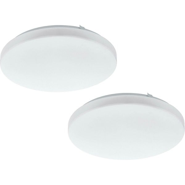 2 PACK Wall Flush Ceiling Light Colour White Shade White Plastic Bulb LED 17.3W Loops