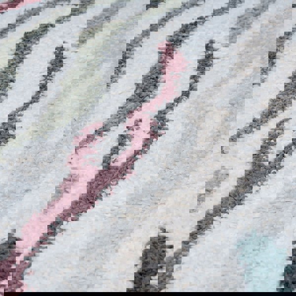 Moodi Shaggy Multicolour Rug, abstract design, 30 mm plush pile| THE RUGS