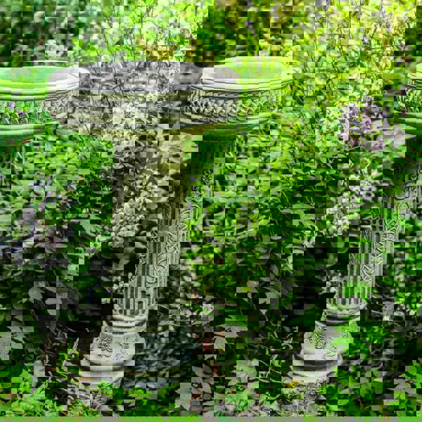 Sunflower Design Tall Birdbath