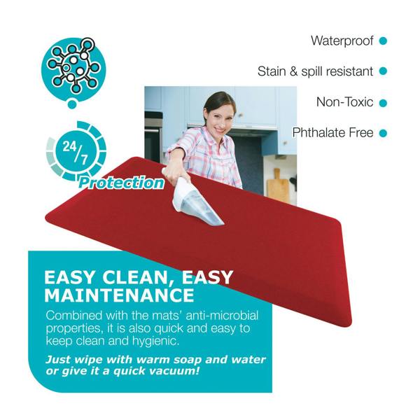 Ultralux Anti-Fatigue Standing Mat –  2cm Thick Ergonomic Non-Slip Floor Comfort Mat – Red – Multiple Sizes