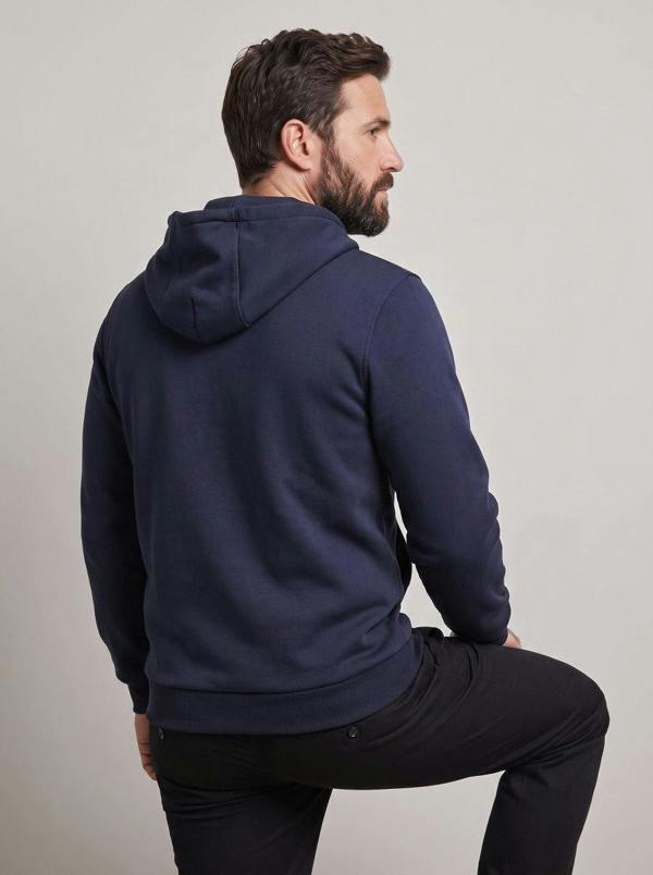 Anniou Men's Navy Blue Zip Heated Hoodie