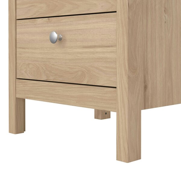 Wyld Haus Gossmere Hickory Oak Effect Bedside Table 3 Drawers