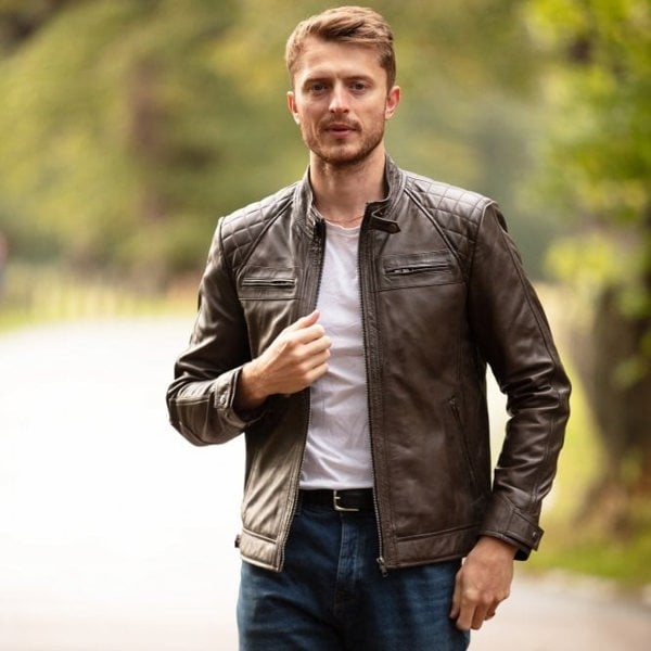 Ashwood 'Bronx' Leather Biker Jacket: 2101