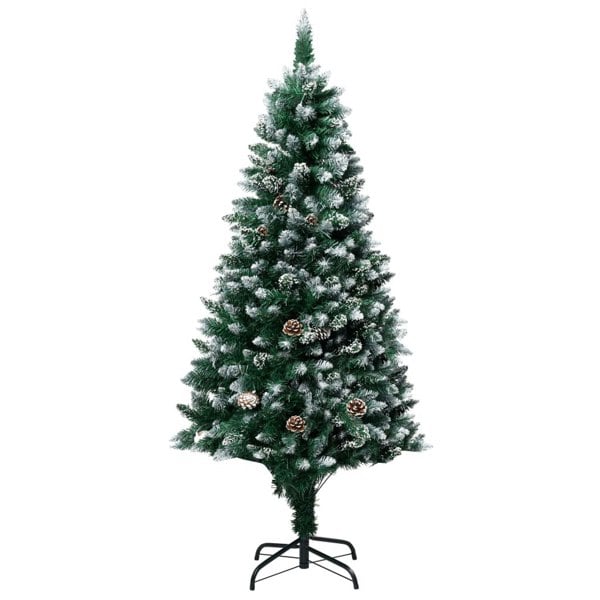 Berkfield Artificial Christmas Tree with Pine Cones and White Snow 150 cm