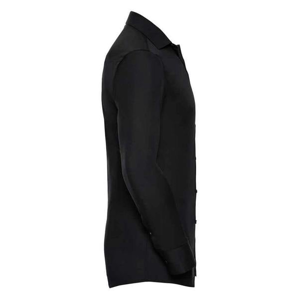 Russell Collection Mens Ultimate Stretch Long-Sleeved Formal Shirt - Black - 