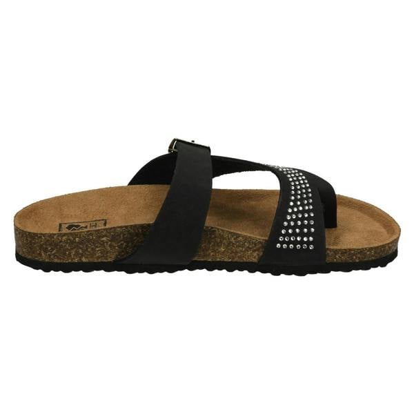 Down to Earth Ladies Down To Earth Diamante Toe Loop Sandals