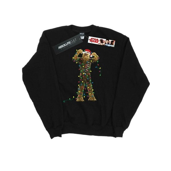 Star Wars Mens Chewbacca Christmas Lights Sweatshirt - Black