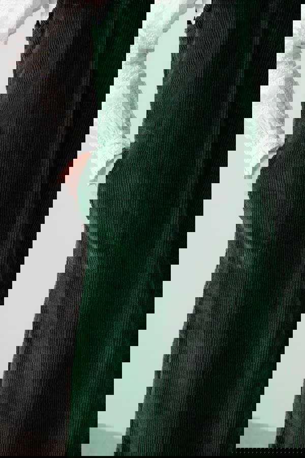 Lily & Me Belle Stretch Cotton Jumbo Cord Dress Pine Green